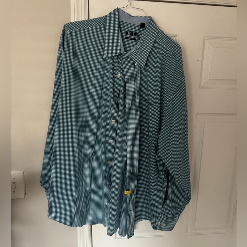 IZOD Button Down Teal Dress Shirt